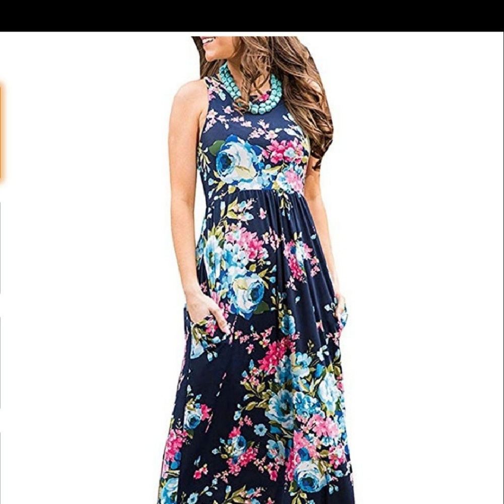 🎈5 for $20!🎈Floral Beach Maxi Dress POCKETS!